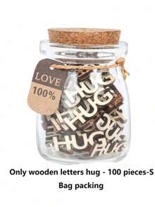 1 件 F U C K 礼品罐，恶作剧礼物，生日礼物，趣味礼物，木制字母剪纸字母 DIY 工艺品，F U C K S 装在玻璃瓶中赠送，送给朋友、同事、周年纪念日、情人节礼物，鼓励，奇妙的幽默，伟大的礼物创意礼物，桌面配件，愚弄朋友，让家人开怀大笑，F U C K S 赠送，返校 - 棕色 - 查看 20