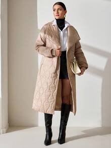 CLARA VERO Women's Warm Outdoor Casual Long Sleeve Winter Coats - Beige - View 1