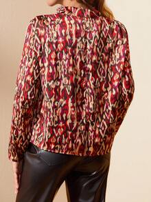 EURMUSE Blouses amples à manches longues pour femmes, décontractées et polyvalentes - Orange - Voir 2