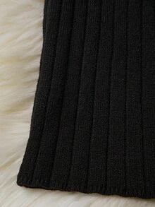 Franclia 休闲拼色立领修身毛衣，秋冬 - 黑色 - 查看 6