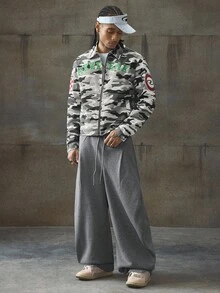 AXEPEAK Casual Outdoor Loose Drawstring Sweatpants For Men - Grey - View 6