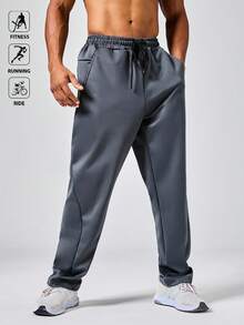 Acti Log 男士休闲运动抽绳腰宽松口袋裤 - 深灰色 - 查看 9