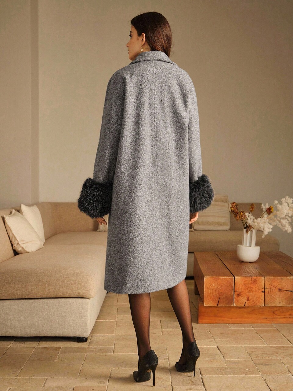 Women's Casual Business Minimalist Button Long Sleeve Overcoat, Autumn/Winter