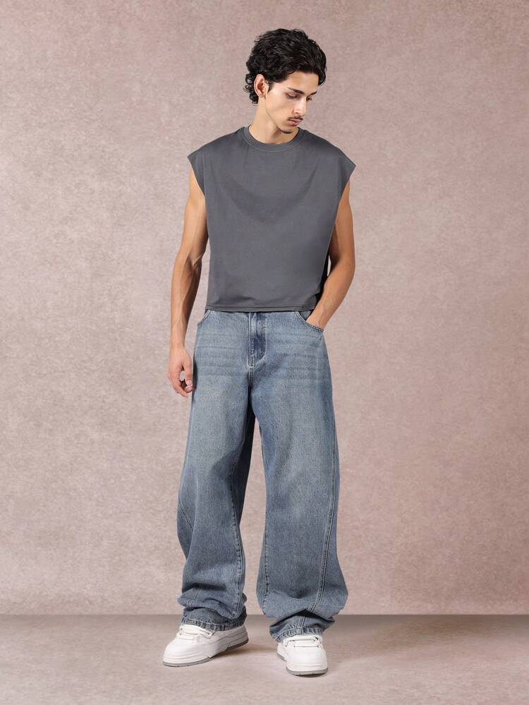 Sleeveless Crop Tank With Vintage Sewing Machine Print