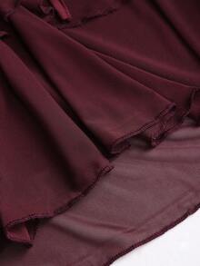 Sweetra Áo cổ yếm đơn giản, màu trơn dành cho nữ mặc hàng ngày Y2K - Màu Đỏ Sâu - Xem 4