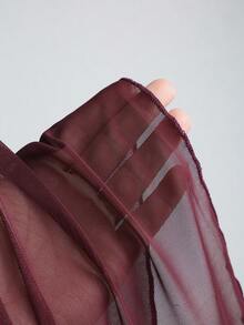 Sweetra Áo cổ yếm đơn giản, màu trơn dành cho nữ mặc hàng ngày Y2K - Màu Đỏ Sâu - Xem 6