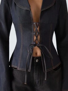 LYSMO 女士休闲通勤系带西装外套