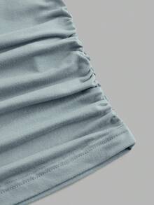 SHEIN EZwear 休閒極簡針織純色三件組圓領抓皺長袖女款T恤 秋冬 - 彩色 - 查看 9