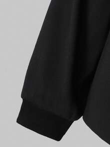 SHEIN 2pcs Girls Jacquard Long Sleeve T-Shirt And Jacquard Skirt Set Loose Sweet Shirt For Girls Girl Shirts Casual Girl Sweatshirts Teen Girl Clothes Long Sleeve - Black and White - View 5