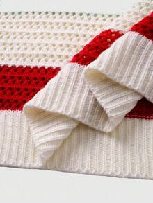 ROMWE MEN Street Life Men's Striped Knit Loose Short Sweater, Fall Winter