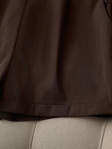 Franclia Fashion Casual Daily Versatile Commuting Blue Striped Shirt Collar Embroidery Short Sleeves Belt Decoration Khaki Wide-Leg Pants Shorts Women's Spring And Summer Two Pieces Suits Ladies Teacher Clothing Ladies Two Pieces Suit