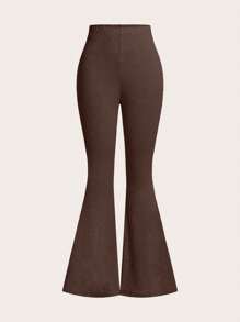 SHEIN EZwear 3pcs Women High Waist Bodycon Flared Pants Set, Suitable For Autumn And Winter