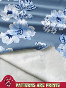 SHEIN LUNE Set de 2 piezas de Blusa sin mangas con cuello redondo y estampado floral + Blusa de manga corta, adecuado para salidas y vacaciones - Multicolor - Ver 3