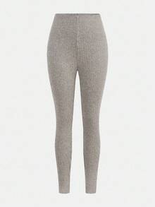 SHEIN Girlism 2 pezzi/set Leggings a vita elastica in maglia bicolore per ragazze adolescenti, casual da indossare in casa e fuori, autunno/inverno
