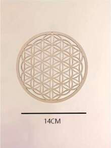 14 厘米/5.51 英寸直径木质墙标生命之花形状激光切割木质墙面艺术家居装饰杯垫工艺制作神圣几何装饰，墙面装饰