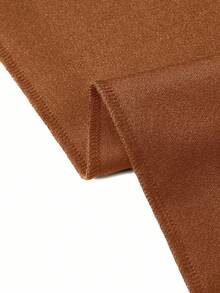 SHEIN Unity 女士纯色牙签条纹设计宽腿宽松休闲裤 - 棕色 - 查看 7