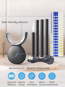 Teckwe 4-Pen Wireless Teeth Whitening Kit , Advanced LED Accelerator,Rapid Stain Removal At Home, Clinically Proven, Gentle & Effective Whitening Solution, Beauty Tools For Home