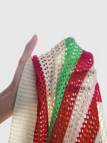 ROMWE MEN Street Life Men's Striped Knit Loose Short Sweater, Fall Winter