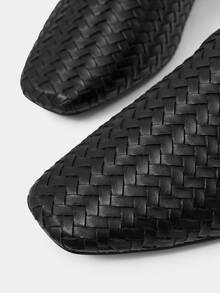 MOTF CÓMODOS MOCASINES PLANOS TIPO MULA DE ESTILO RETRO Y CASUAL - Negro - Ver 5