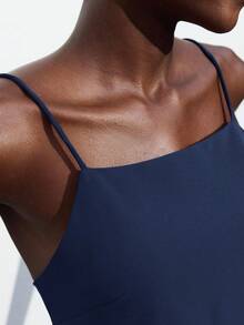 Maija Adjustable Spaghetti Strap Backless Bow Tie Camisole Top For Women, Elegant For Carnival, Party, Valentine's Day, Back To School, Music Festival, Formal Social, Commute, Spring/Summer St Patrick's Day Women Easter Summer Easter Women Party Top Beach Summer Holiday Beach Vacation Summer Going Out Graduation - Navy Blue - View 6
