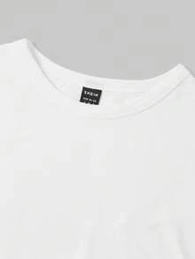 SHEIN EZwear 5 peças/pacote Camisetas Básicas de Manga Curta Slim Fit de Cor Sólida - Azul Marinho - Visão 6