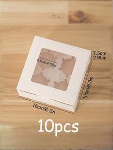 SHEIN 5 件/12 件 12 个带透明窗口的纸杯蛋糕盒 - 一次性糕点架，用于饼干、零食和甜点 - 非常适合日常家庭烘焙和派对学校用品食品袋食品盒适用于糖果巧克力饼干等。