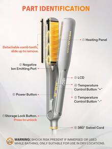 SHEGLAM HAIR 时尚别致宽滑直发器 - 美式插头 - 黃色 - 查看 9