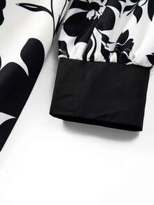 GlowEve CURVE 2025 New Elegant Ruffle Sleeve Black And White Dress For Women,Autumn Date Night Fashion,Wednesday Aesthetic,Graduation,Wedding,Gala,Party Cloth - Apricot - View 3
