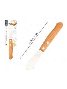Cirelle 1pc Butter Knife, Jam Knife, Wooden Handle Stainless Steel Professional Kitchen Tool Utensils Essential Dining Cooking Home Restaurant Use Family Premium Quality Long Lasting Tool Enhance Household Culinary Experience Cooking Essentials Must Have Set Upgrade Kitchenware