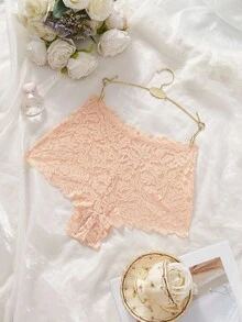 SHEIN Women's Sexy French Lace Panties - Apricot - View 4