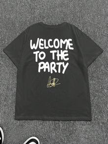 Manfinity Dauomo Unisex Retro Graphic T-Shirt Street Character Print Hip-Hop Element Spring And Summer Daily Wear T-Shirt