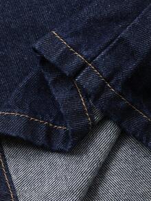 Livesso Bộ 2 áo sơ mi và quần denim rộng rãi thoải mái cho nữ, giặt cũ, thu/đông - Màu xanh lam - Xem 8