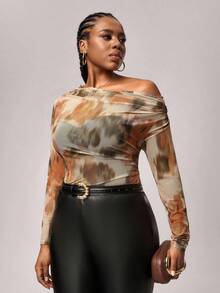 SHEIN Tall CURVE Plus Size Minimalist Fashion Casual Daily Wear Bodysuit, Wearable In All Seasons