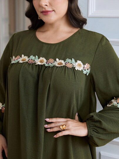 Al Najma Plus Size Women's Elegant Party Embellished Arabic Style Dress