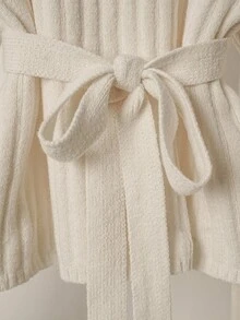 Franclia 2件套春季新品高品质韩版简约百搭优雅女士毛衣套装 - 杏色 - 查看 6