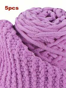 1/2/3/5 Rolls, Approx 90-100g/Pc Ice Bar Braided Single Strand Chunky Yarn For DIY Scarf, Bag, Slippers, Dolls, Blankets, Cushions, Plush Toys (Random Color)