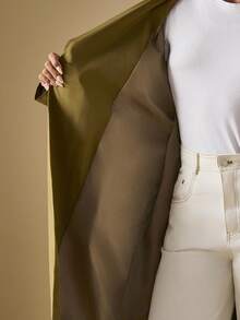 Briarwyn Women's Casual Commuter Solid Color Double-Breasted Trench Coat,Women's Winter Trench Coat,Autumn Outfits For Women,Old Money Style Women