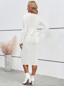 SHEIN 秋装、秋季服装、孕妇装 秋冬装 休闲纯色修身圆领长袖孕妇装 白色孕妇装 罗纹白色中长裙 白色长袖中长裙 白色罗纹孕妇装 白色中长紧身裙 白色罗纹中长裙 白色针织中长裙 罗纹白色连衣裙 白色长袖连衣裙 - 白色 - 查看 3