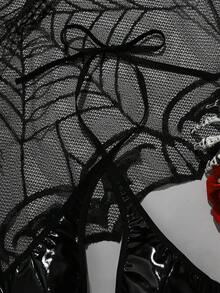 AltCore Halloween Sexy Black Halter Tie-Up Women's Bra - Black - View 3