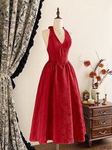 Vintamour 复古优雅女式连衣裙 提花吊带领结 假日 女士夏季服装 女士夏季连衣裙 舞会礼服 白色连衣裙 女士复活节连衣裙 女士白色连衣裙 女士春季服装 女士春季连衣裙 夏季服装 女士度假服装 婚礼宾客礼服 女士度假服装 女士连衣裙 夏季防晒裙 女士正式连衣裙 优雅束腰 毕业礼服 生日礼服