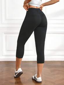 Flexra Women's Casual Versatile Solid Color Slim Fit Jeans - Black and White - View 2