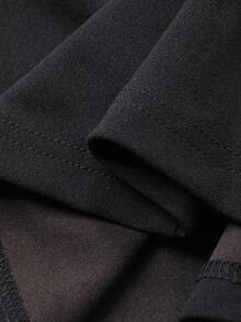 DAZY Vestido elegante de manga larga con cuello en V ajustado y cintura ceñida de unicolor para mujeres, otoño/invierno - Negro - Ver 8