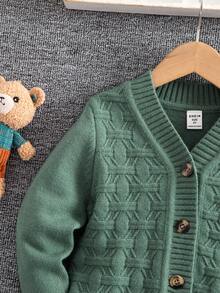 SHEIN Young Boy Casual Single-Breasted Textured Open Cardigan, Autumn Kids Cardigan Sweater Boys Sweater Boys Knit Cardigan Kids Knit Sweater Toddler Boy Green Cardigan Toddler Boy Cardigan Kids Knit Cardigan Boys Cardigan Boys Sweater Jacket 8 Years Old Boy Knitwear Cardigan Casual Kids Vest Sweater Fall Winter