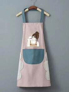 1 件可调节颈部厨房围裙，带 1 个口袋，防水防油烹饪厨师围裙，男女通用厨房和餐饮工作围裙 - 多色 - 查看 12