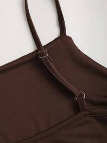 Sweetra Women's Solid Color Waist Ruched Bodycon Slit Maxi Dress