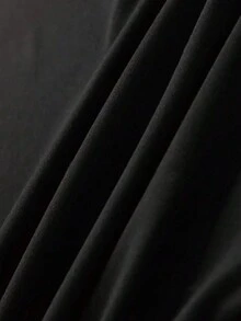 EMERY ROSE 大码黑色圆领长袖T恤，舒适百搭 - 黑色 - 查看 3