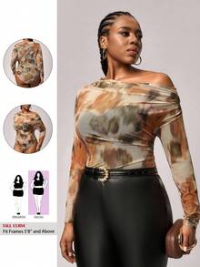 SHEIN Tall CURVE Plus Size Minimalist Fashion Casual Daily Wear Bodysuit, Wearable In All Seasons