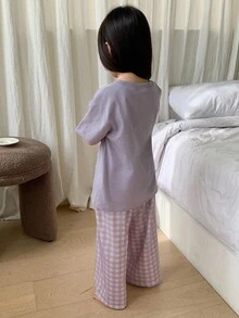 Dazy Kids 适合日常穿着的年轻女孩休闲舒适家居服 - 紫色 - 查看 6