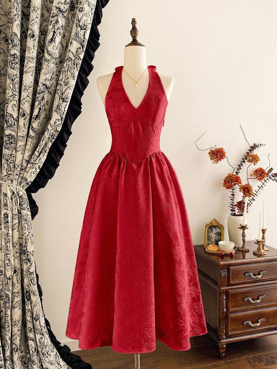 Vintamour 复古优雅女式连衣裙 提花吊带领结 假日 女士夏季服装 女士夏季连衣裙 舞会礼服 白色连衣裙 女士复活节连衣裙 女士白色连衣裙 女士春季服装 女士春季连衣裙 夏季服装 女士度假服装 婚礼宾客礼服 女士度假服装 女士连衣裙 夏季防晒裙 女士正式连衣裙 优雅束腰 毕业礼服 生日礼服