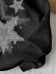 Sweatshirt Longgar Motif Pentagram Personalisasi untuk Remaja Perempuan, Hitam, Musim Dingin, Streetwear, Wisuda, Kembali ke Sekolah, Sweatshirt Gaya Punk Street Musim Gugur - MultiWarna - View 5